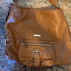 Tan leather designer purse